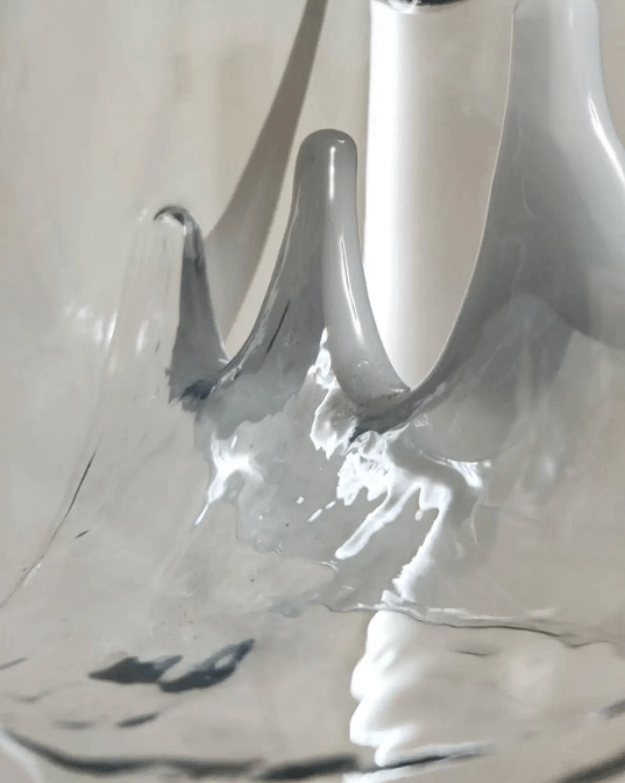 Murano glass and painted metal hanging chandelier by Toni Zuccheri for Venini, 1970s 12