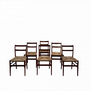 6 Leggera 646 chairs by Gio Ponti for Cassina, 1960s