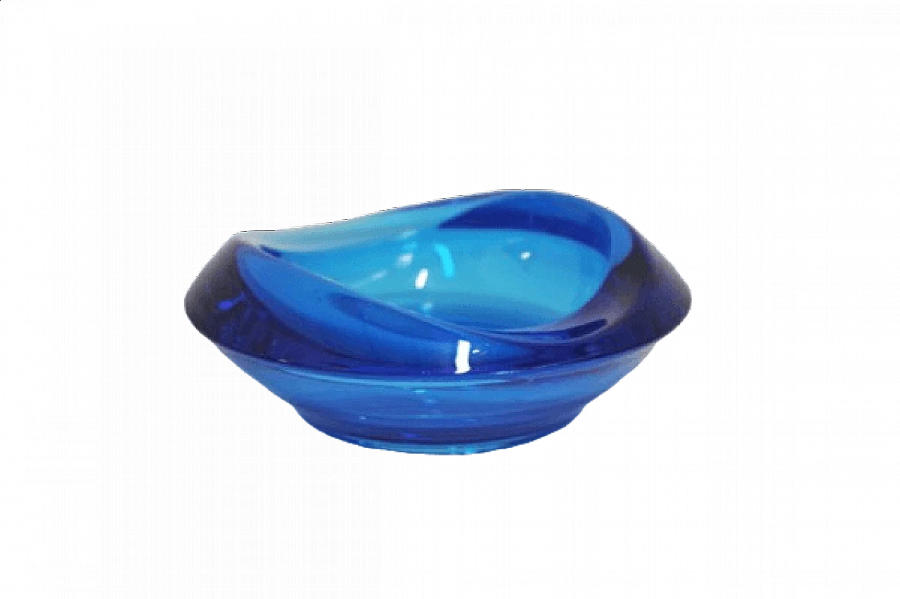 Blue colored glass ashtray, 1970s 1407108