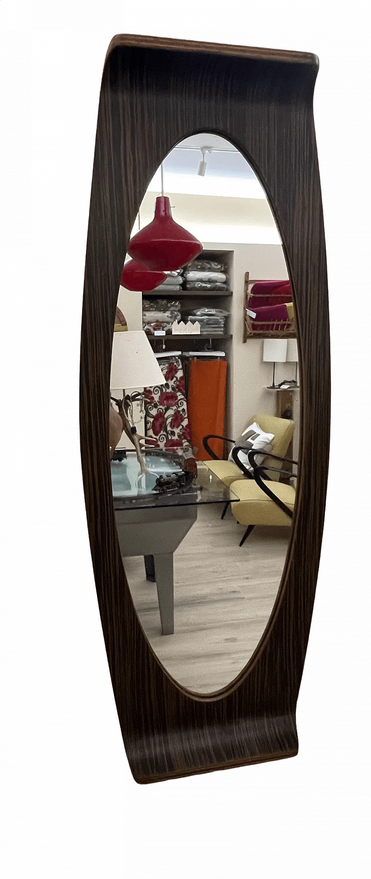 Mirror with curved wood frame by Campo and Graffi, 1960s 13