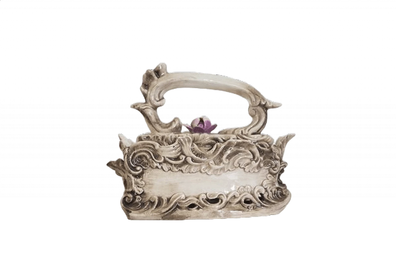 Ceramic clothes iron from Capodimonte, 1960s 1407123