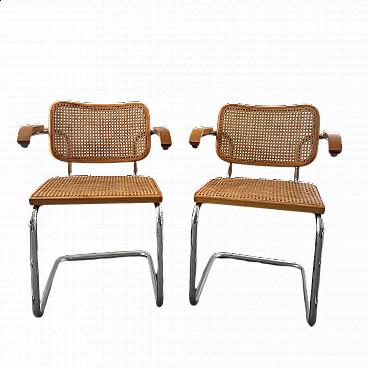 4 Cesca chairs by Marcel Breuer for Gavina with label, 1970s
