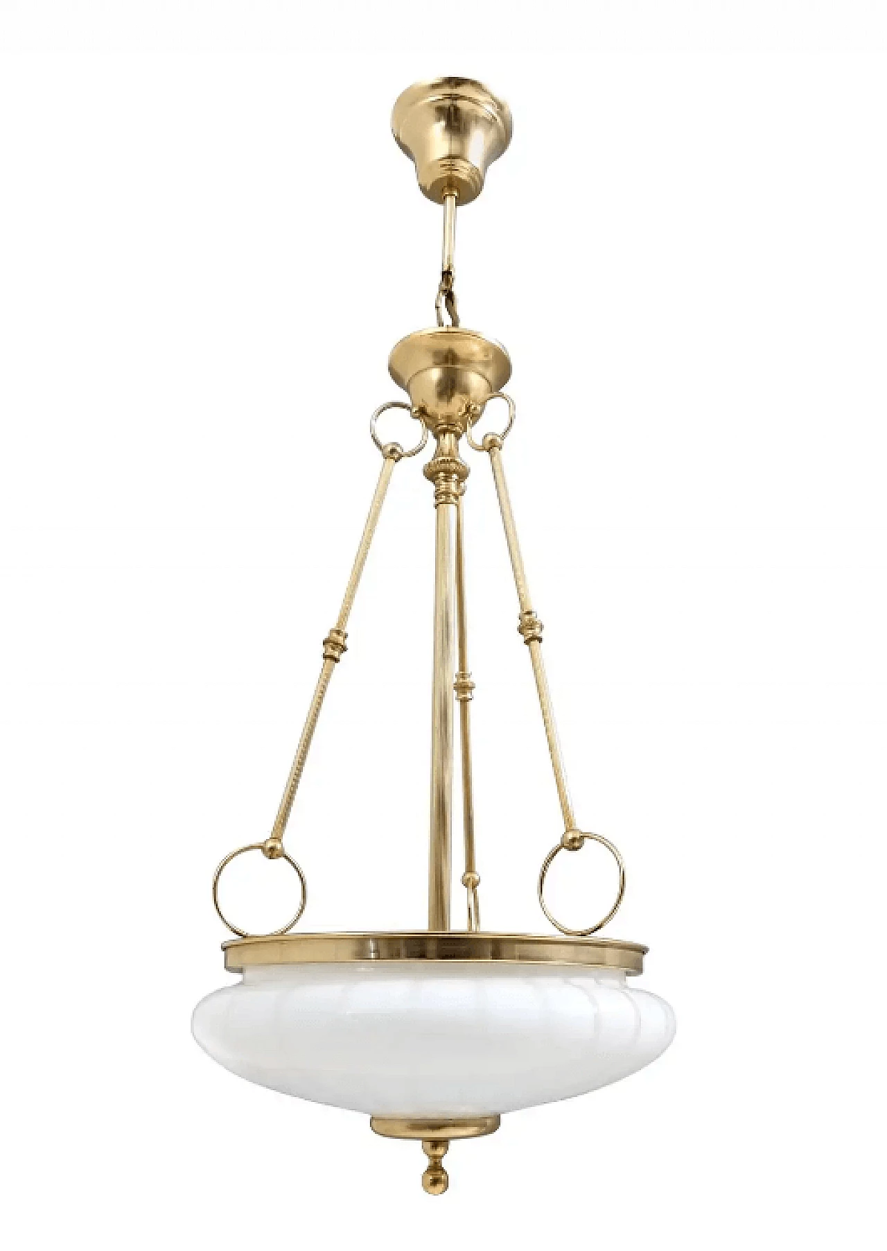 Murano glass and brass chandelier in neoclassical style, 1960s 1