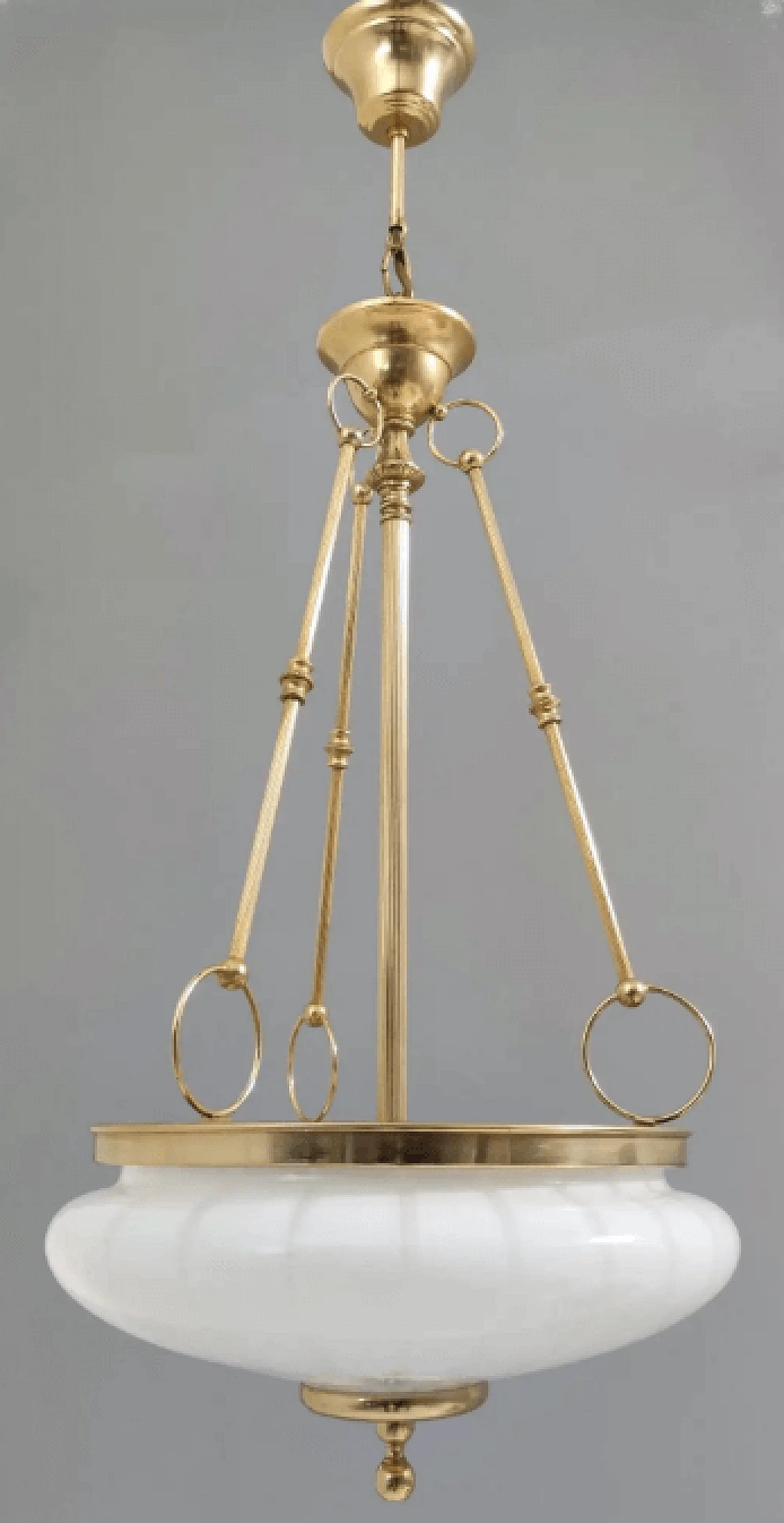 Murano glass and brass chandelier in neoclassical style, 1960s 2