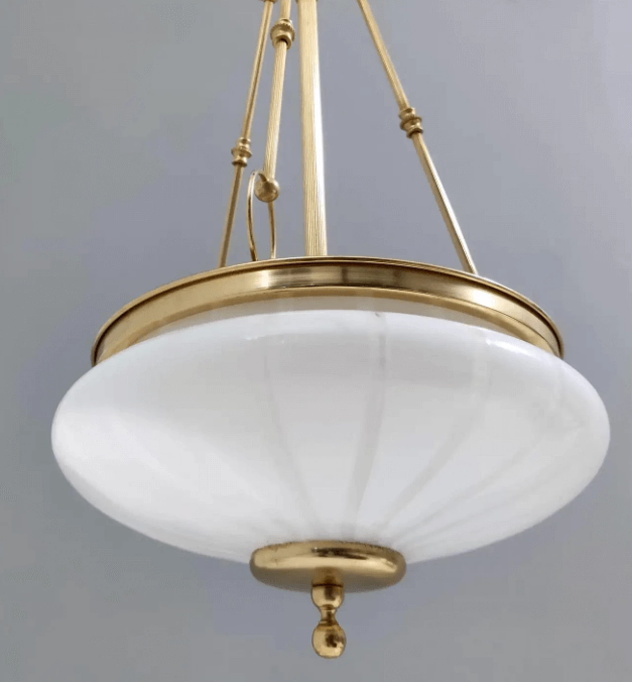 Murano glass and brass chandelier in neoclassical style, 1960s 6