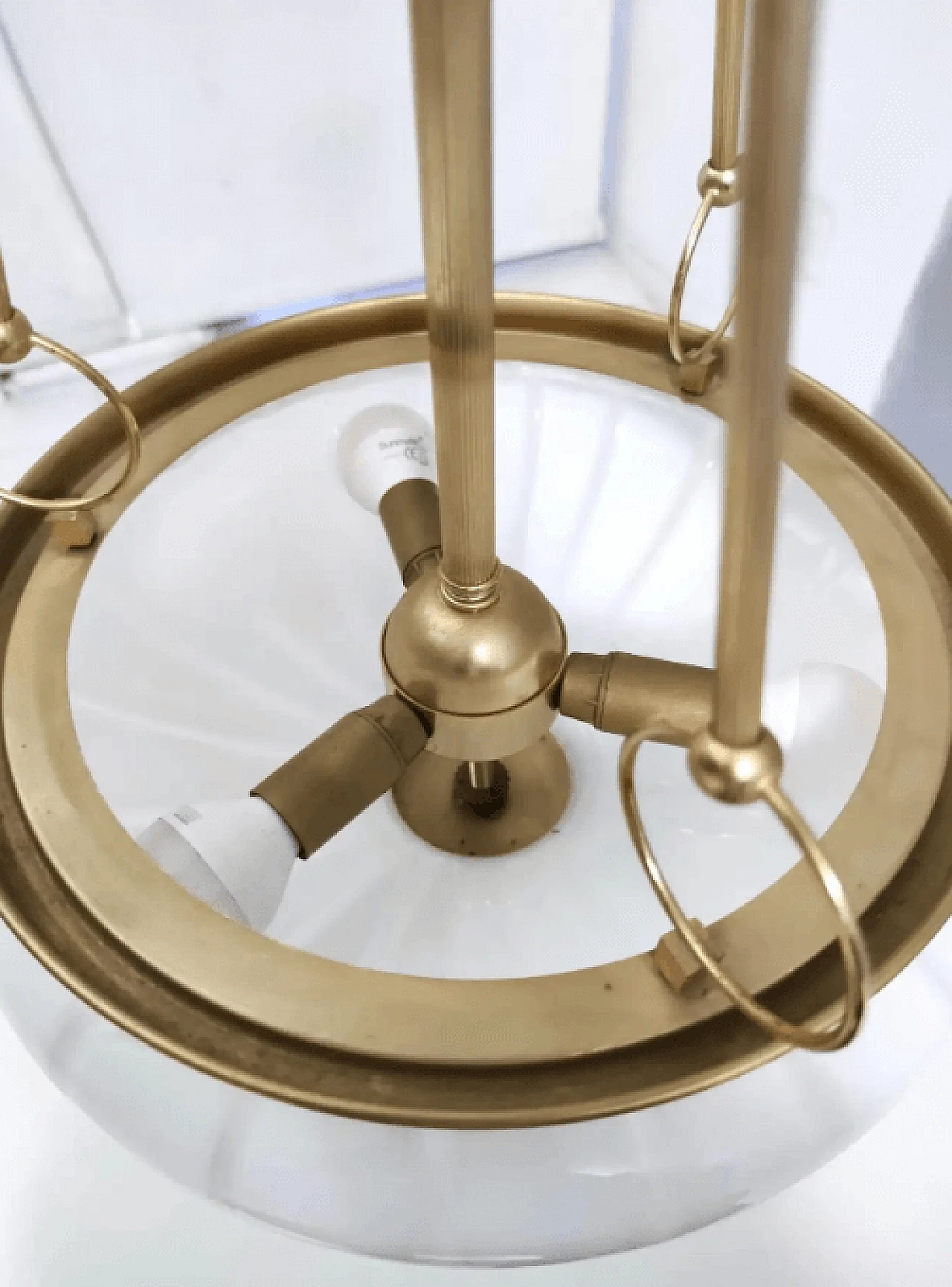 Murano glass and brass chandelier in neoclassical style, 1960s 9