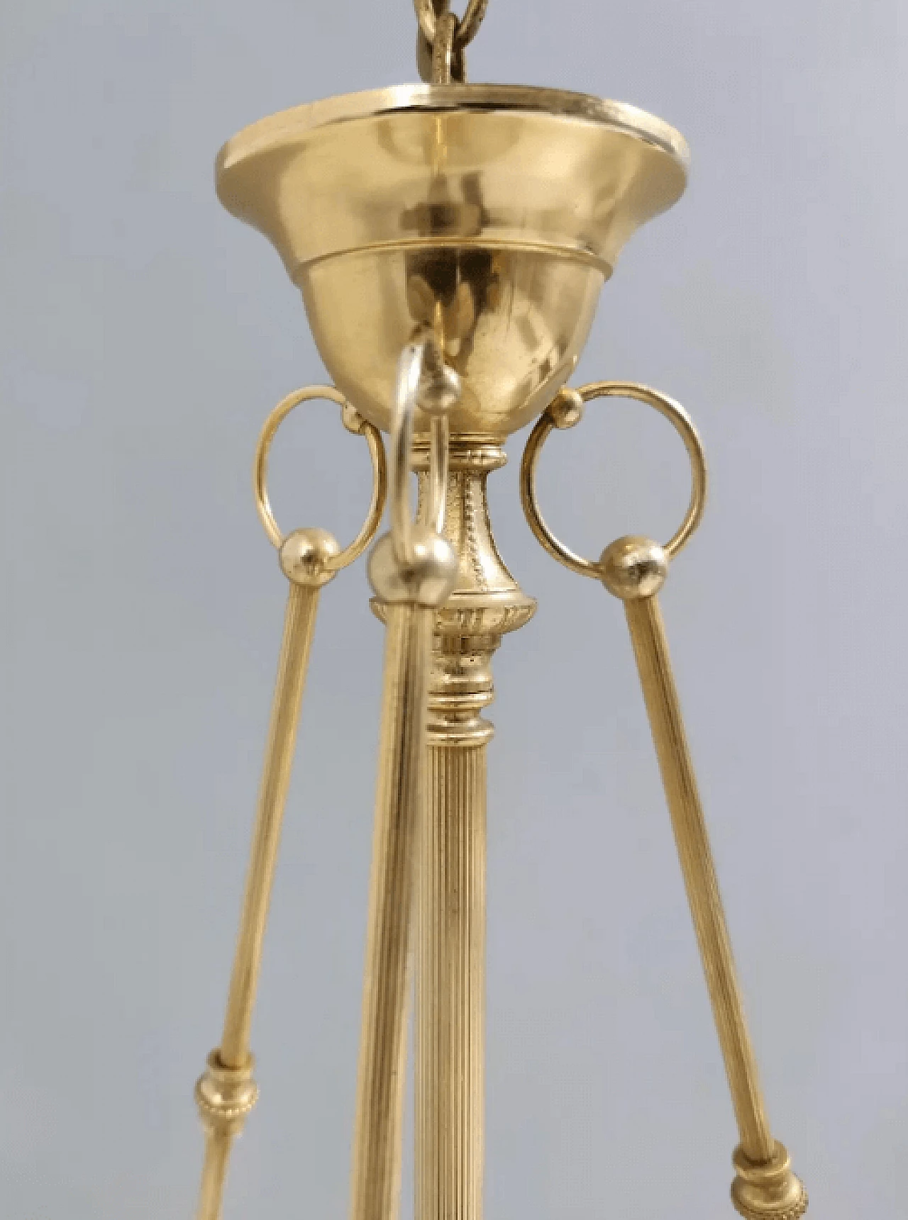 Murano glass and brass chandelier in neoclassical style, 1960s 10