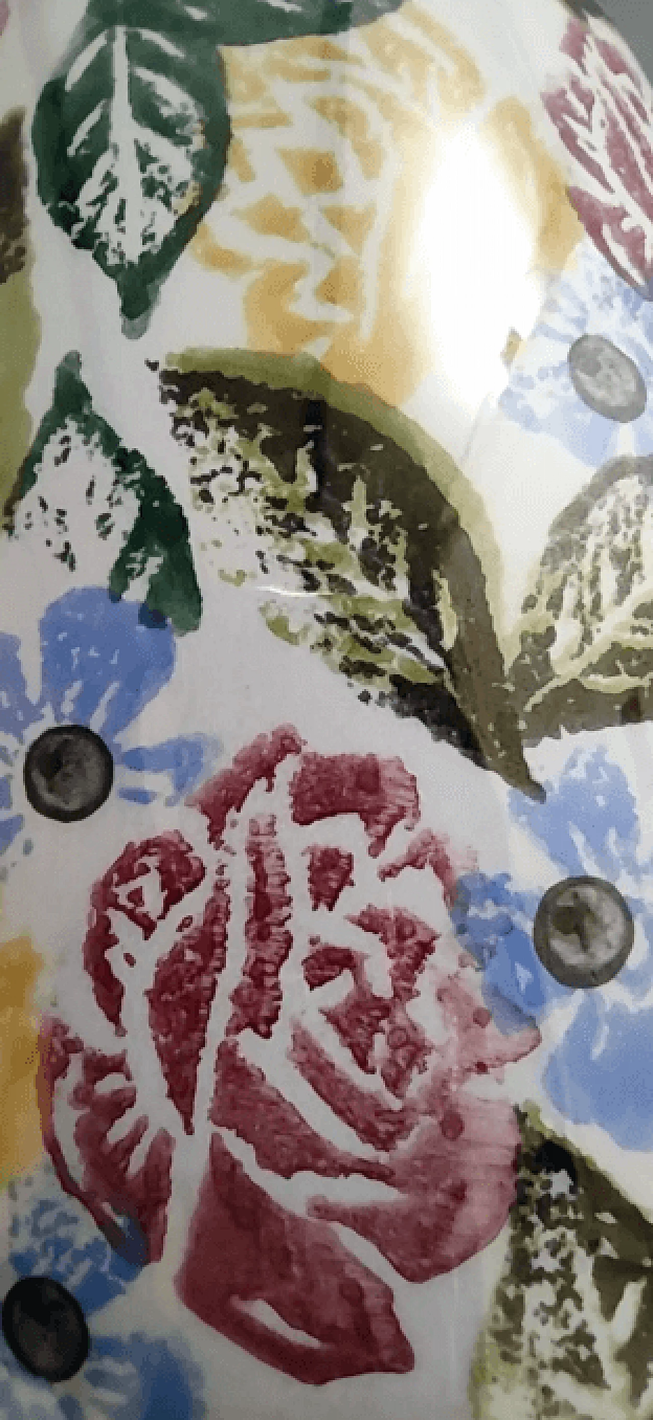 Vaso da fiori in porcellana di Bassano dipinta con motivi floreali, anni '60 7