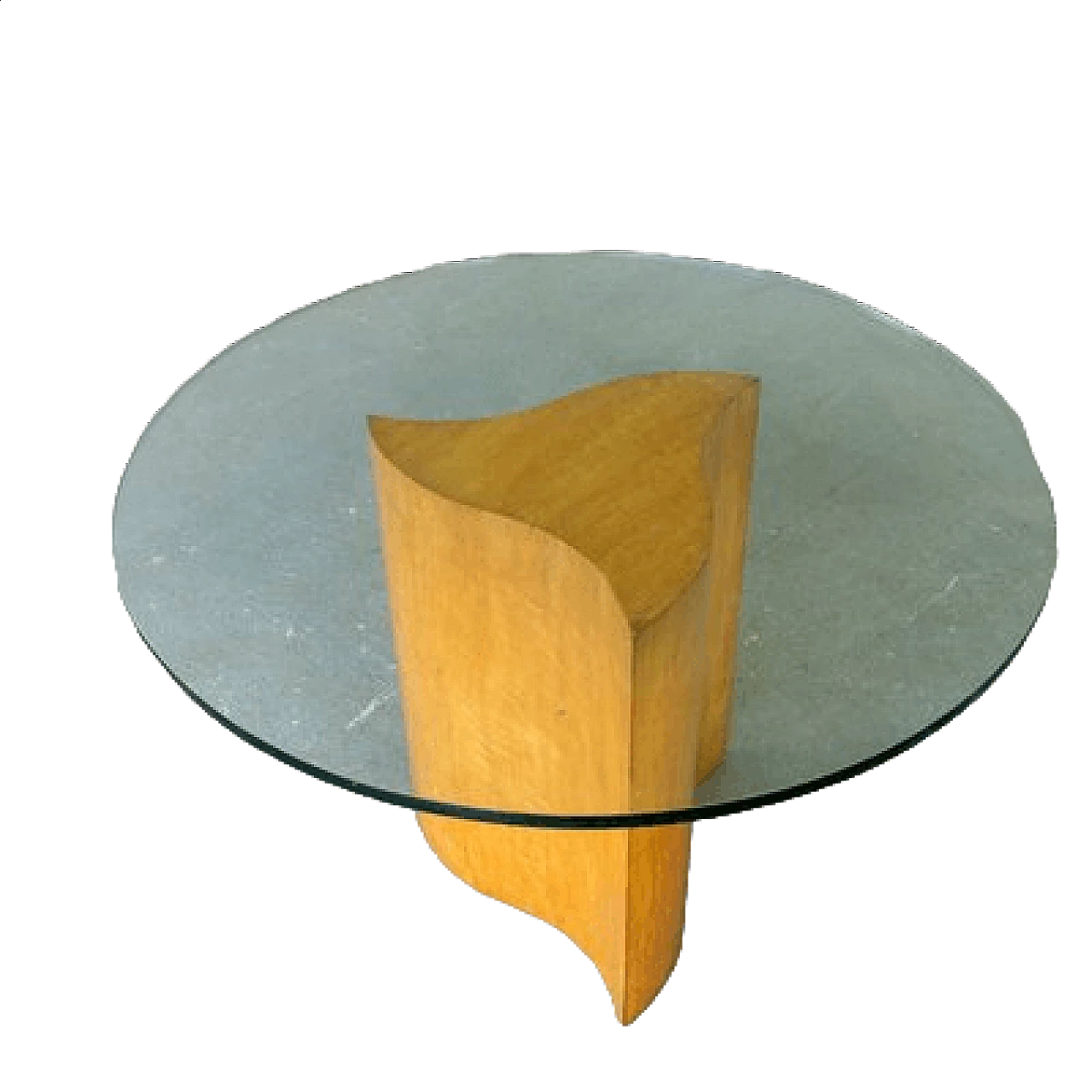 Birch and glass table, 1970s 15