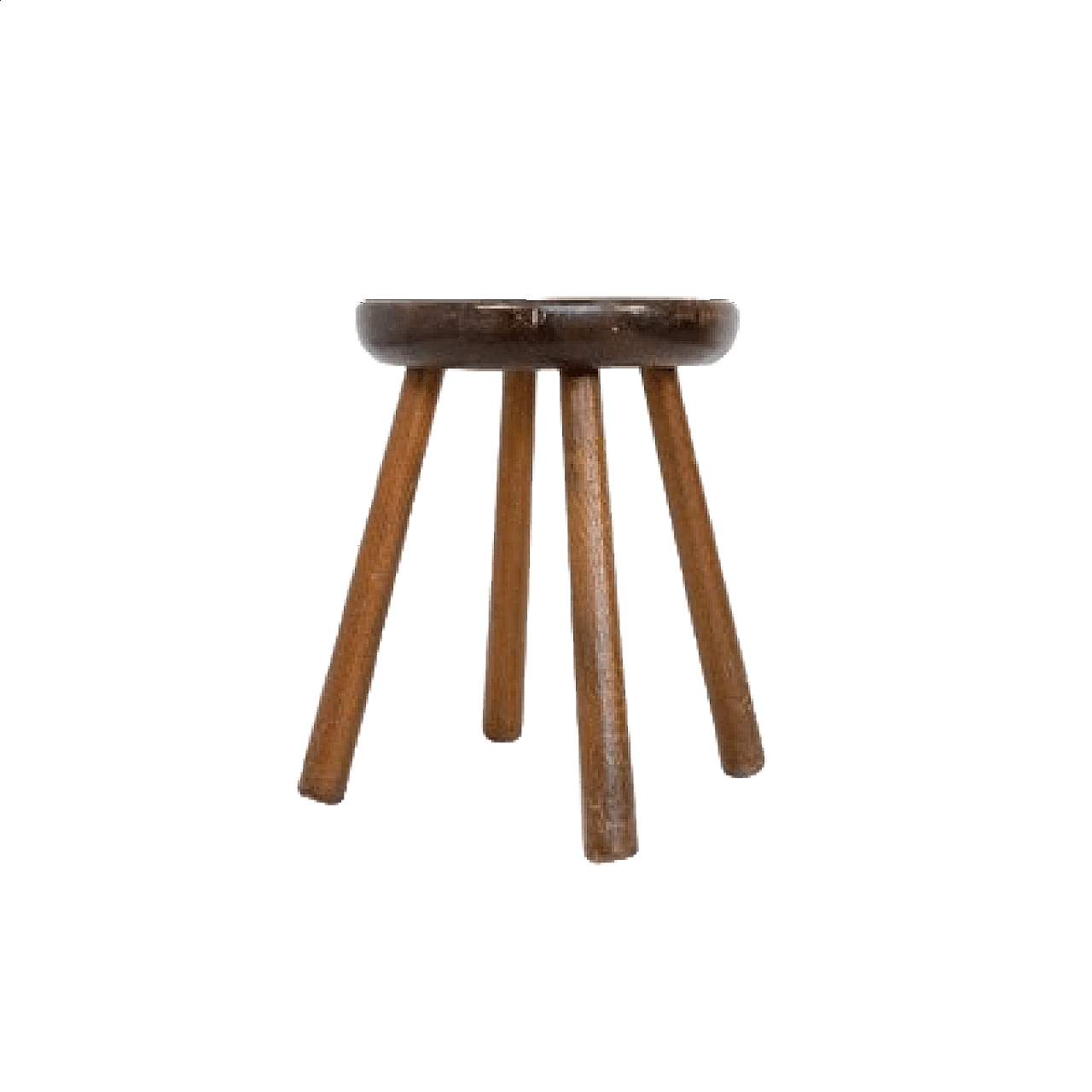 Chestnut wood stool, 1970s 23