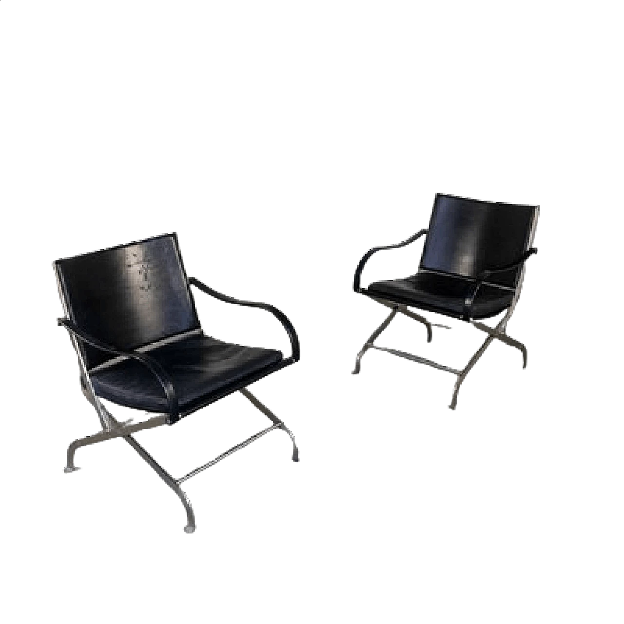 Pair of Cholotta leather chairs by Citterio for Flexform, 1990s 28