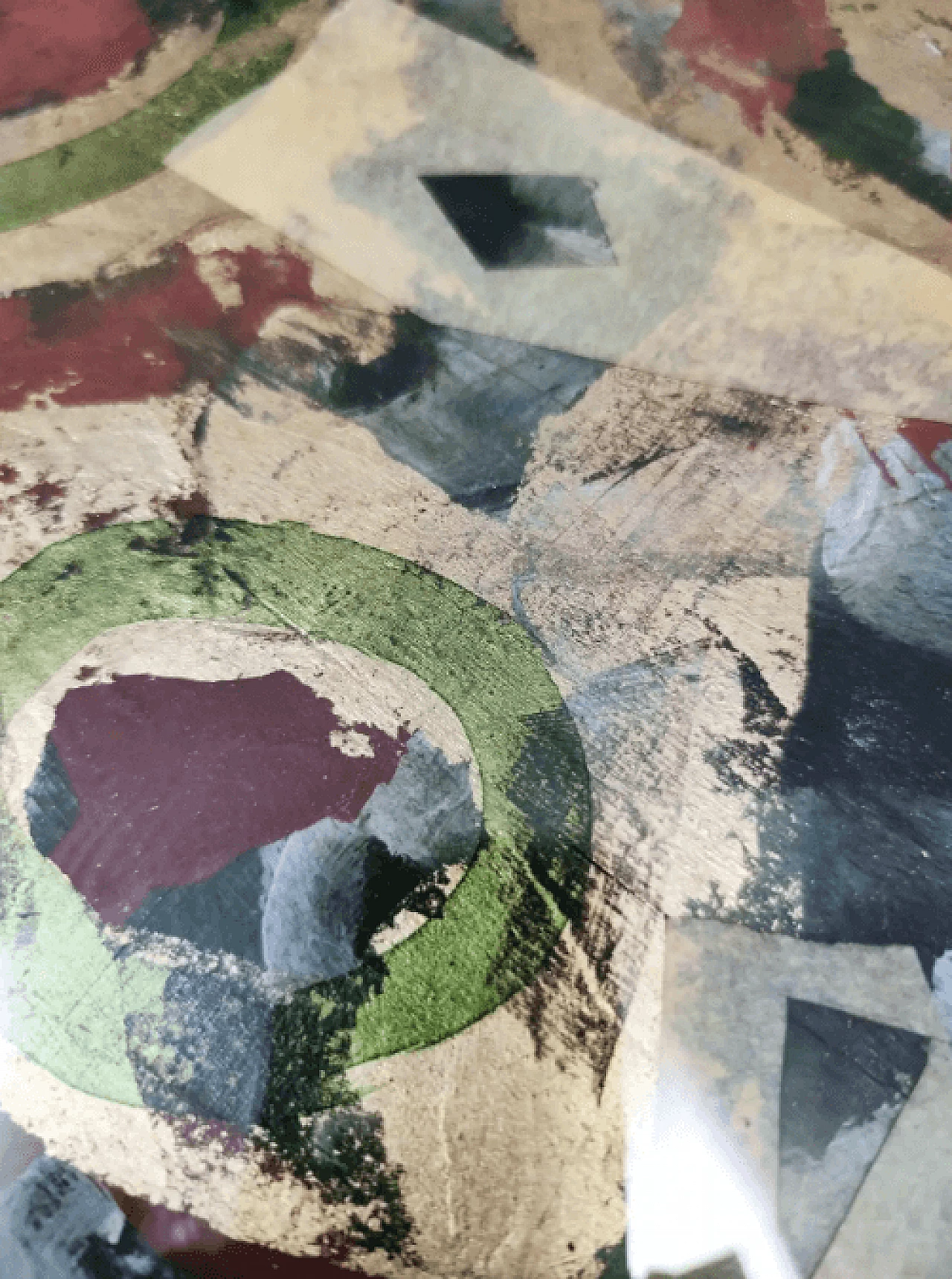 Pair of dark green stained beech bedside tables with painted tops, 1950s 12