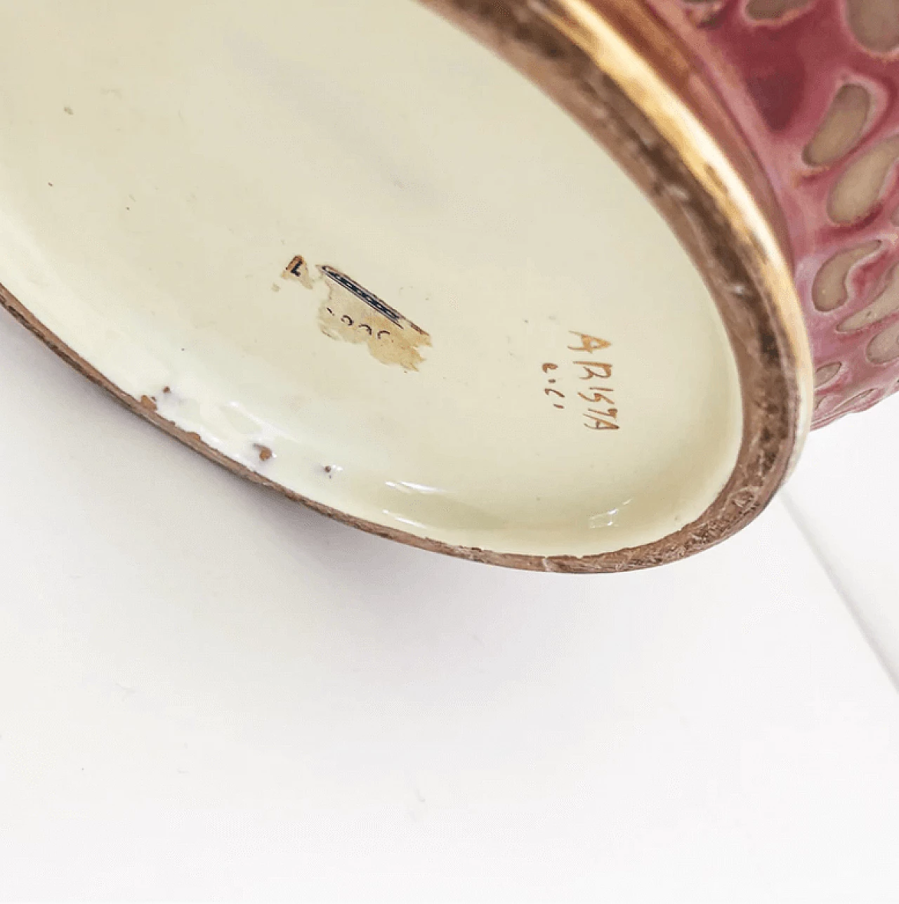 Ceramic vase, bronze and gold, 1960s 4