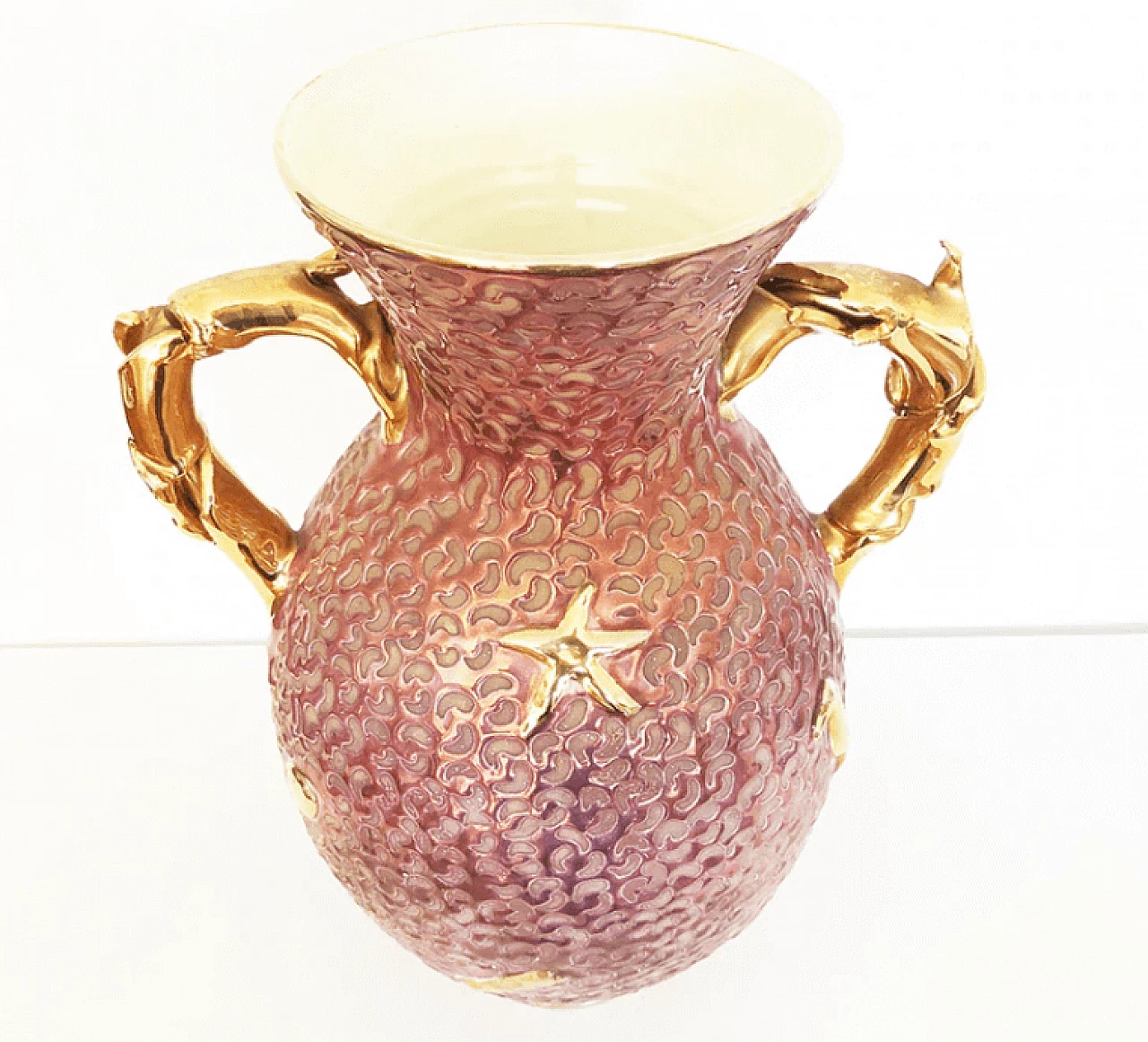 Ceramic vase, bronze and gold, 1960s 6