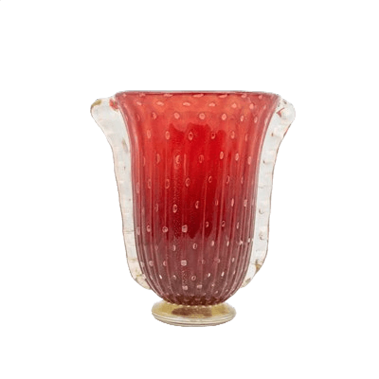 Red glass vase, 1930s 14