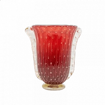 Red glass vase, 1930s