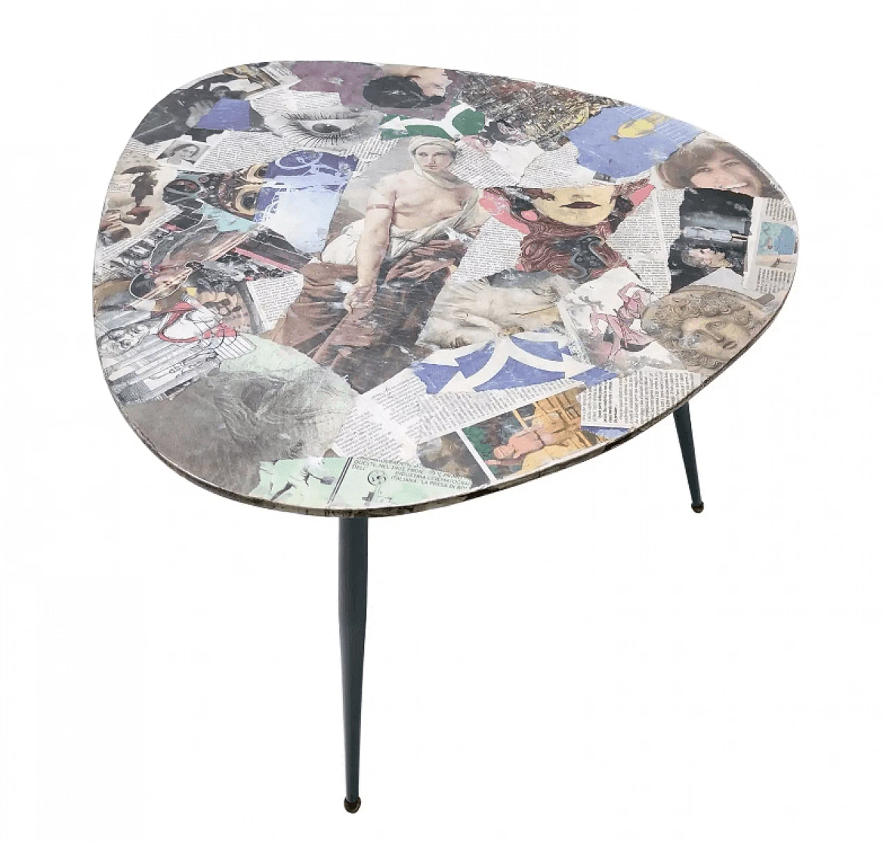 Tavolino triangolare in legno di Carmelo La Gaipa, anni 2000 1