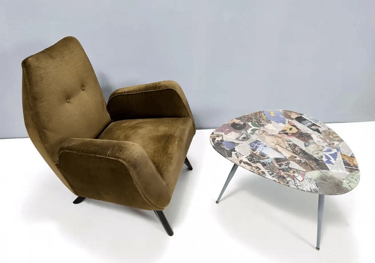 Tavolino triangolare in legno di Carmelo La Gaipa, anni 2000 3