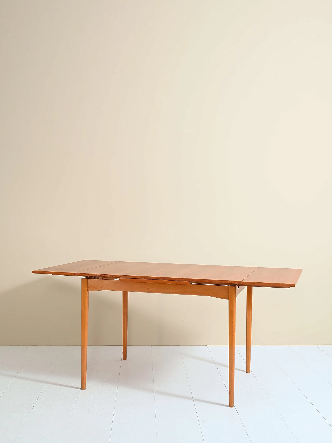 Tavolo da pranzo estendibili in teak stile scandinavo, anni '60 6