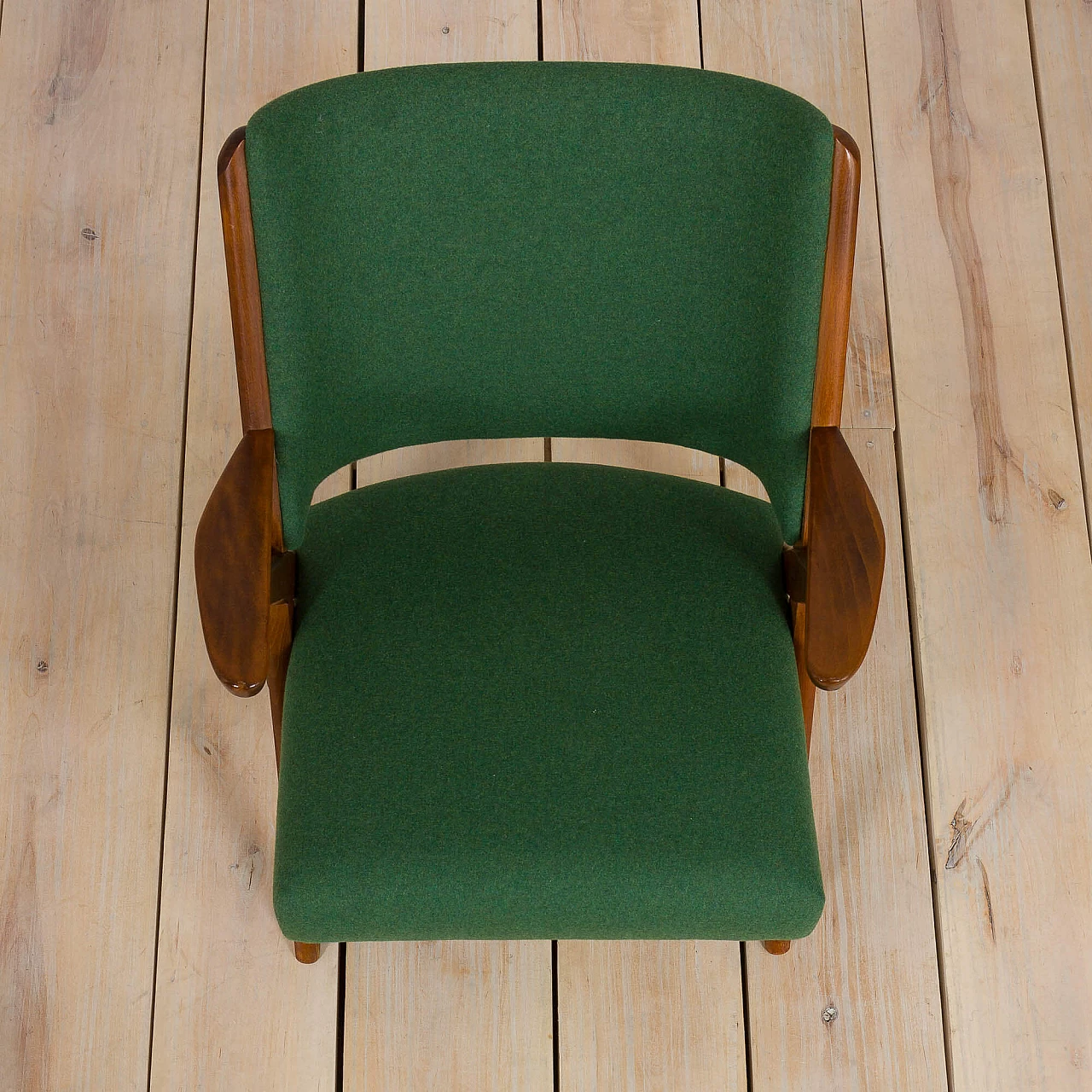 Pair of Dal Vera chairs in wood and wool, 1950s 15
