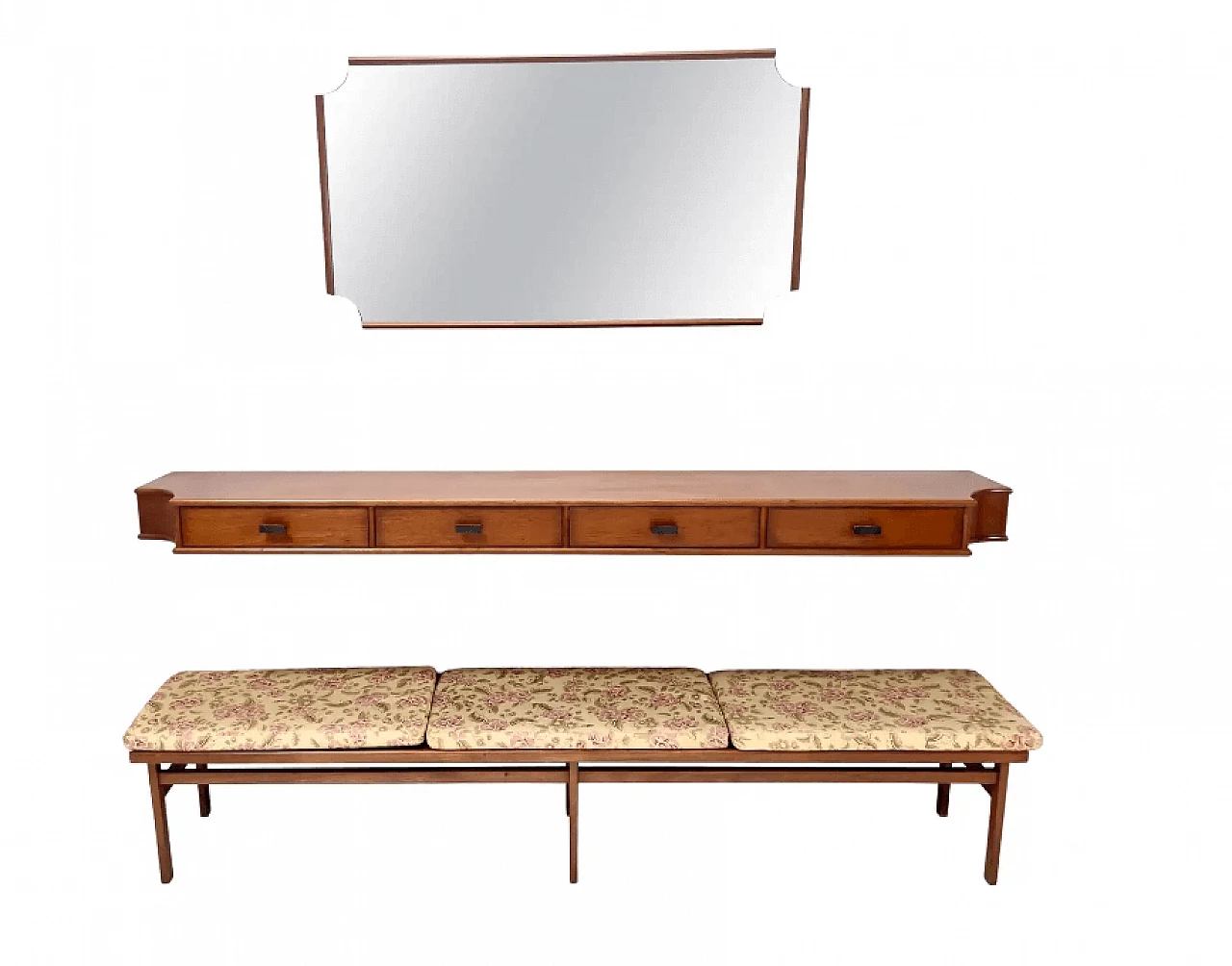 Mobili da ingresso in legno di noce di Brugnoli, anni '50 1