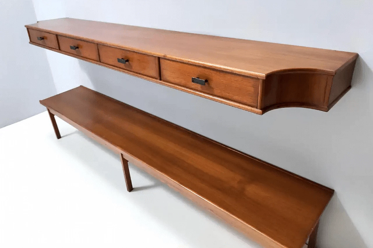 Mobili da ingresso in legno di noce di Brugnoli, anni '50 11