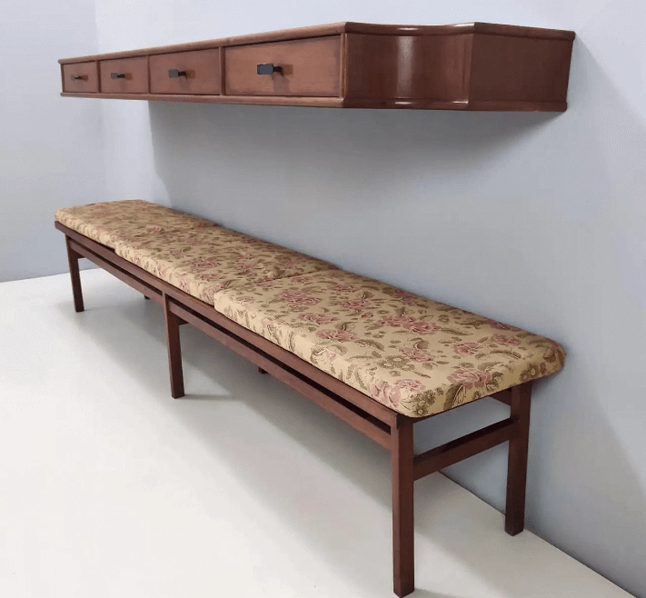 Mobili da ingresso in legno di noce di Brugnoli, anni '50 12