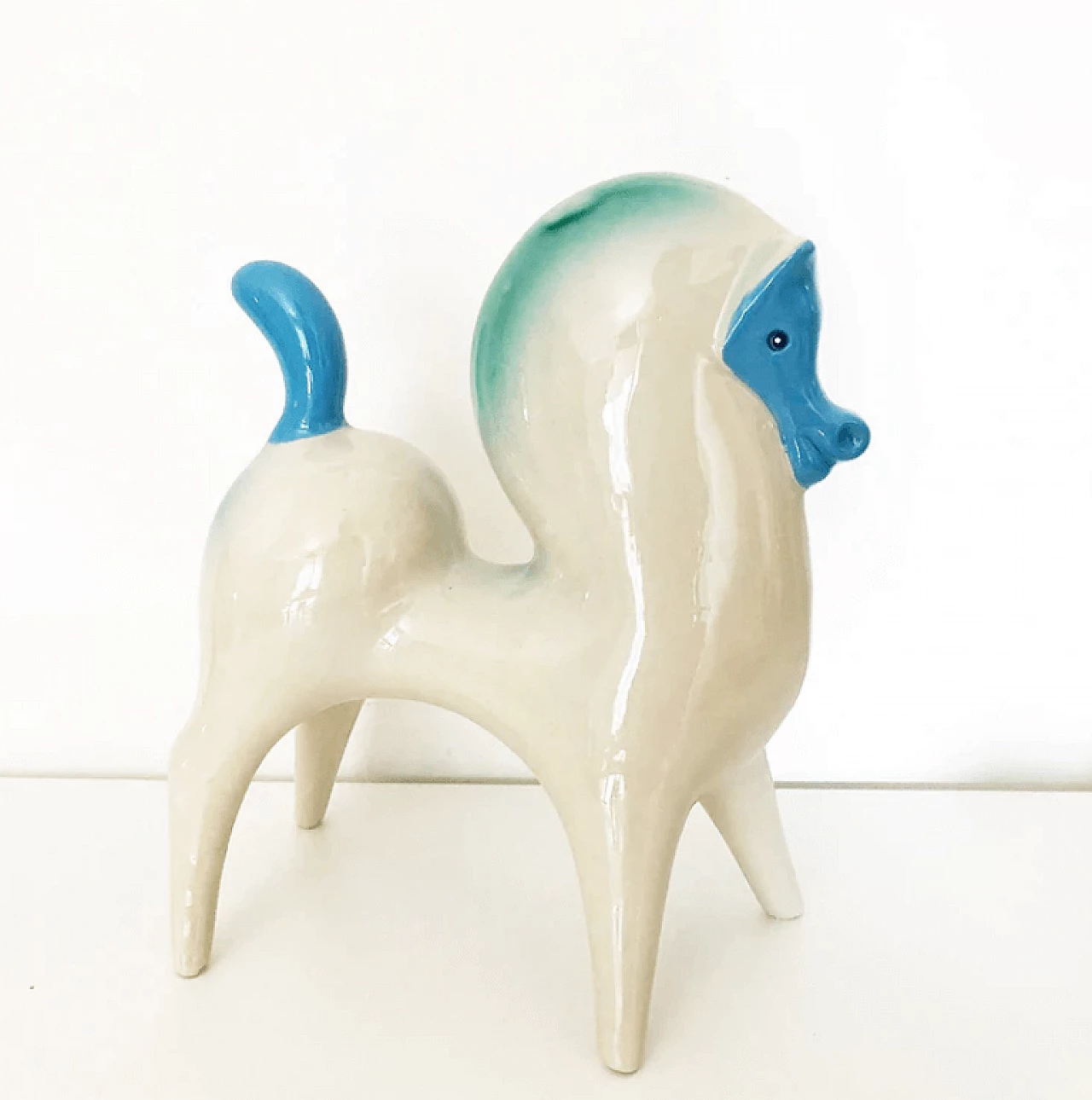 White ceramic horse by Roberto Rigon, 1950s 2