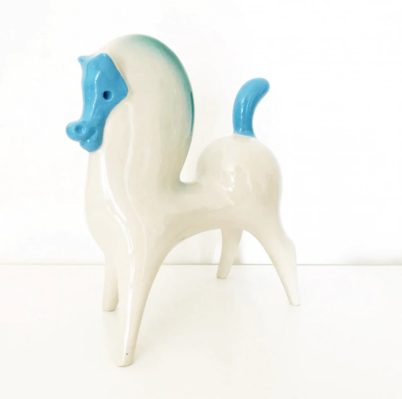 White ceramic horse by Roberto Rigon, 1950s 4