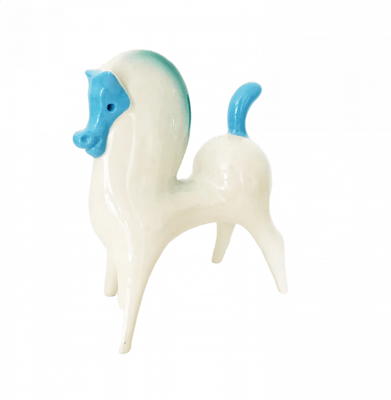 White ceramic horse by Roberto Rigon, 1950s 5