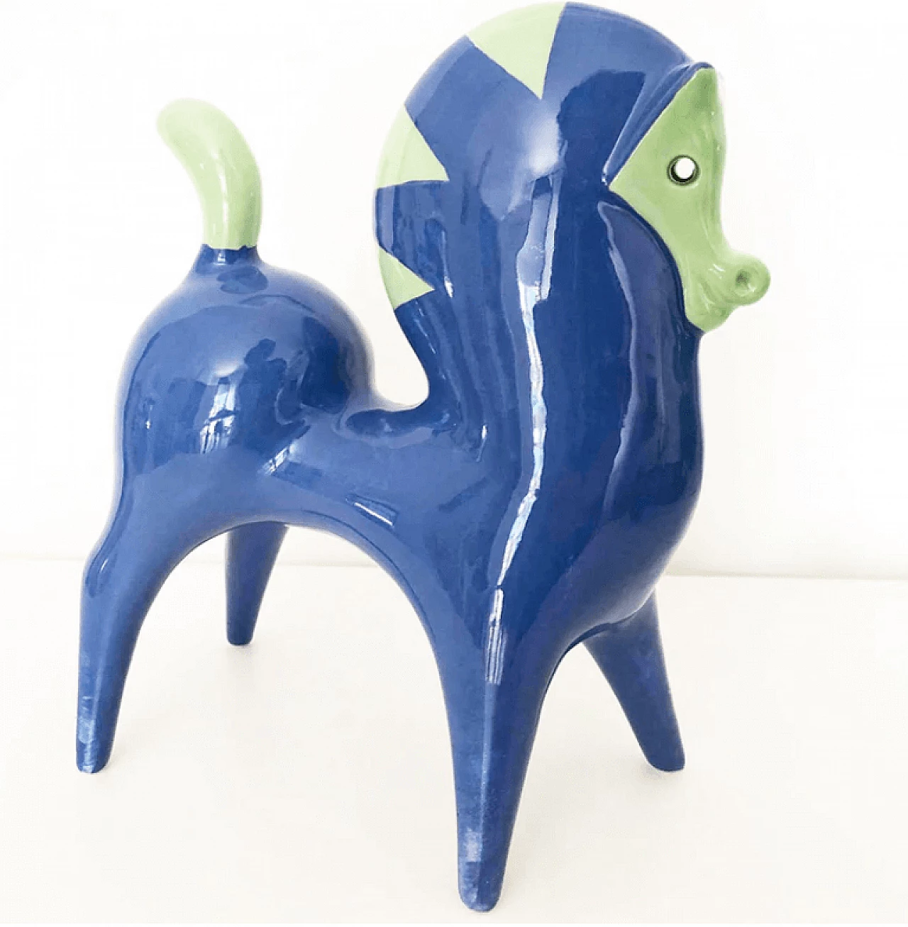 Cavallo bicolore in ceramica di Roberto Rigon, anni '50 1