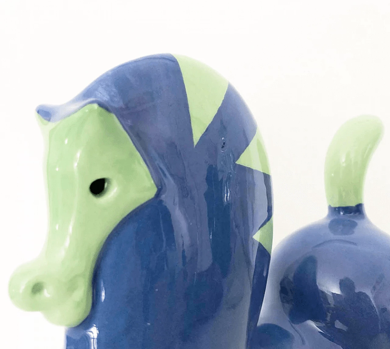 Cavallo bicolore in ceramica di Roberto Rigon, anni '50 4