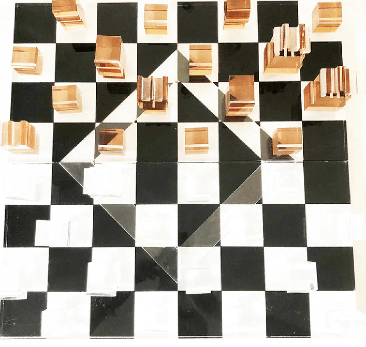 Plexiglas chessboard, 1970s 1