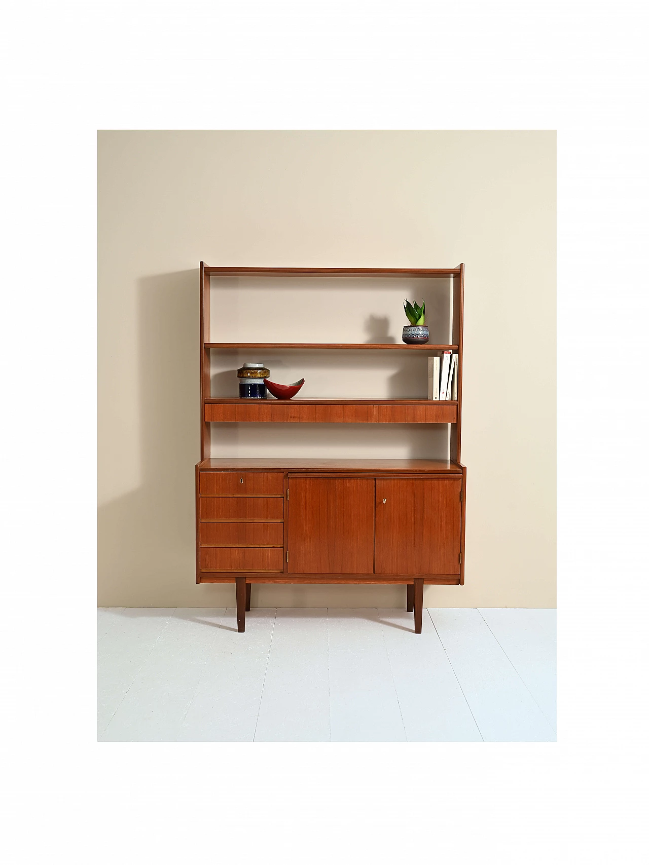 Bookcase with pull-out teak shelf, 1960s 2
