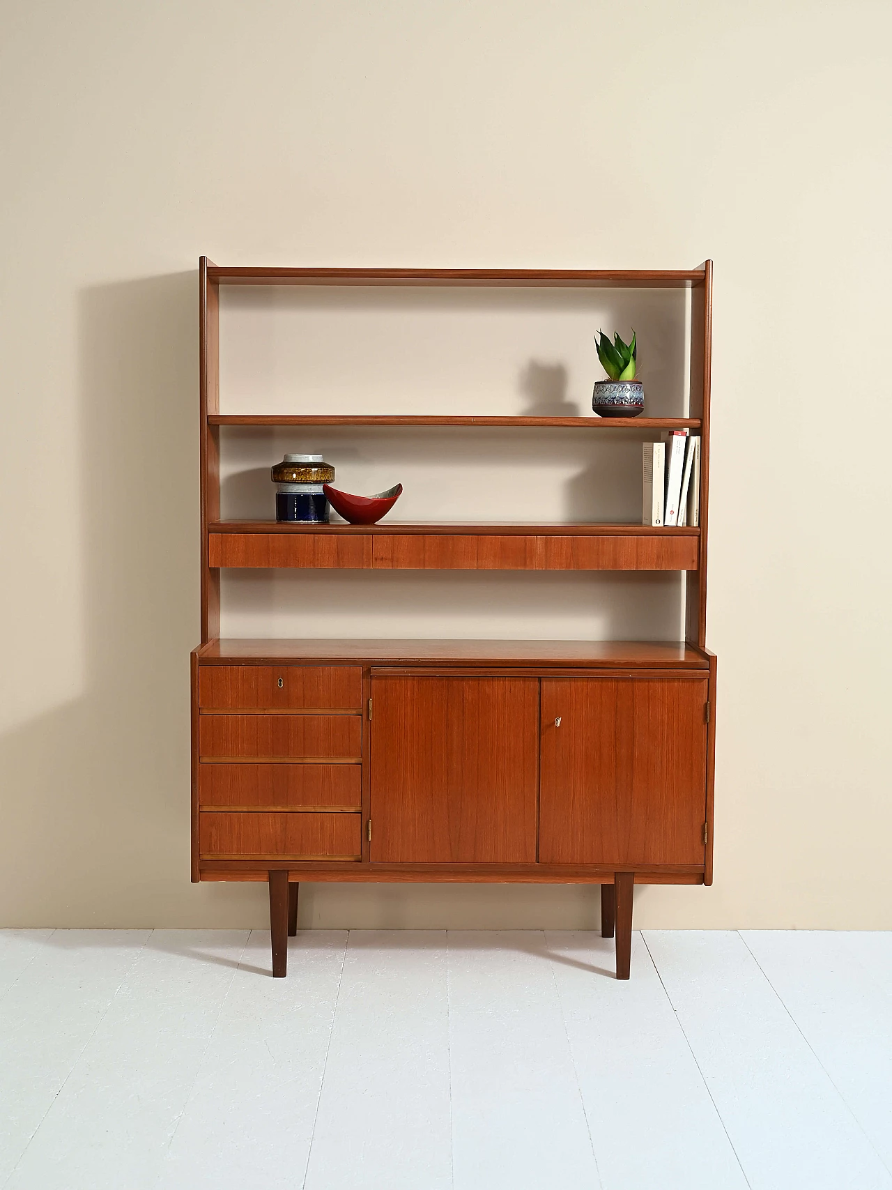 Bookcase with pull-out teak shelf, 1960s 3