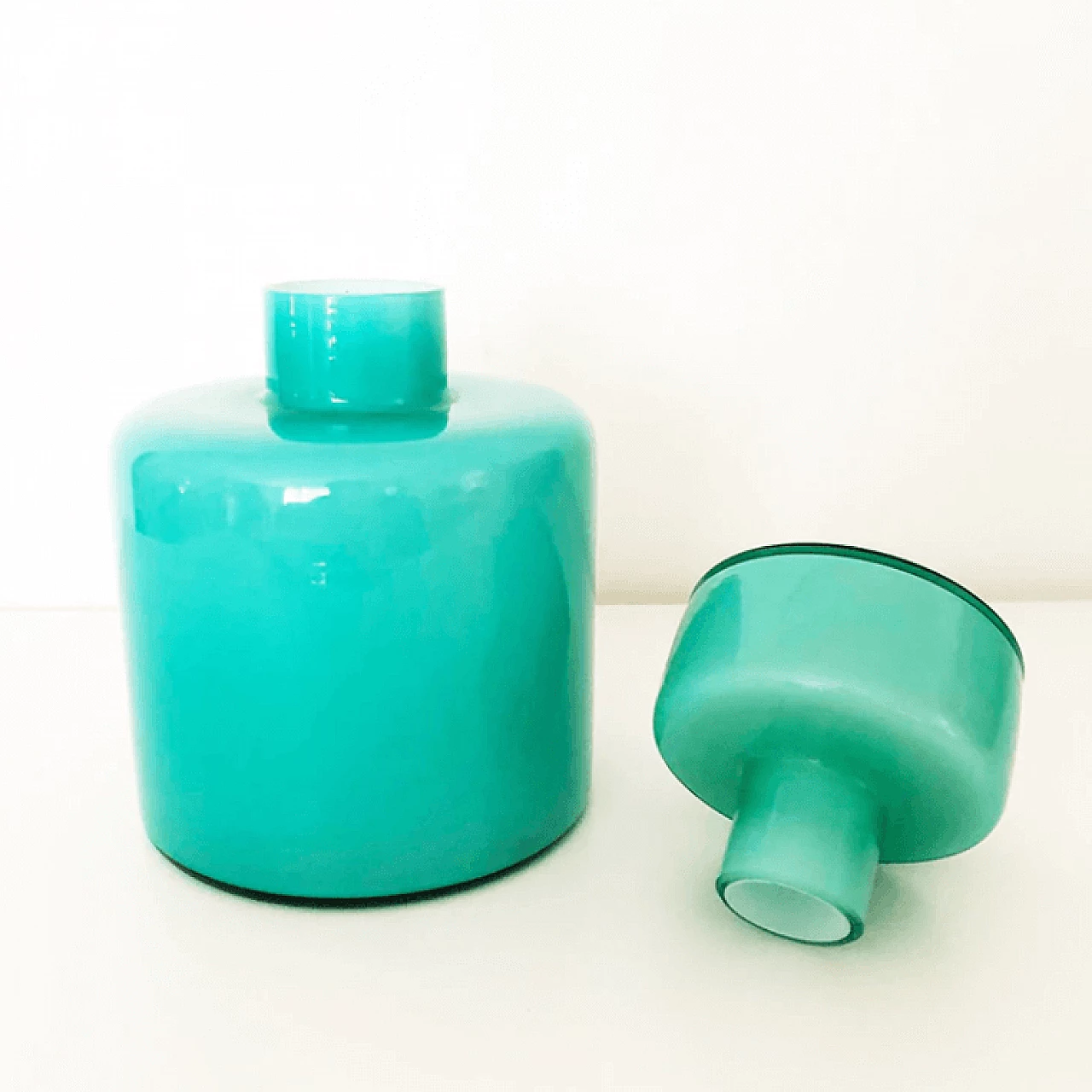 Glass bottle with stopper by Luciano Vistosi, 1960s 3