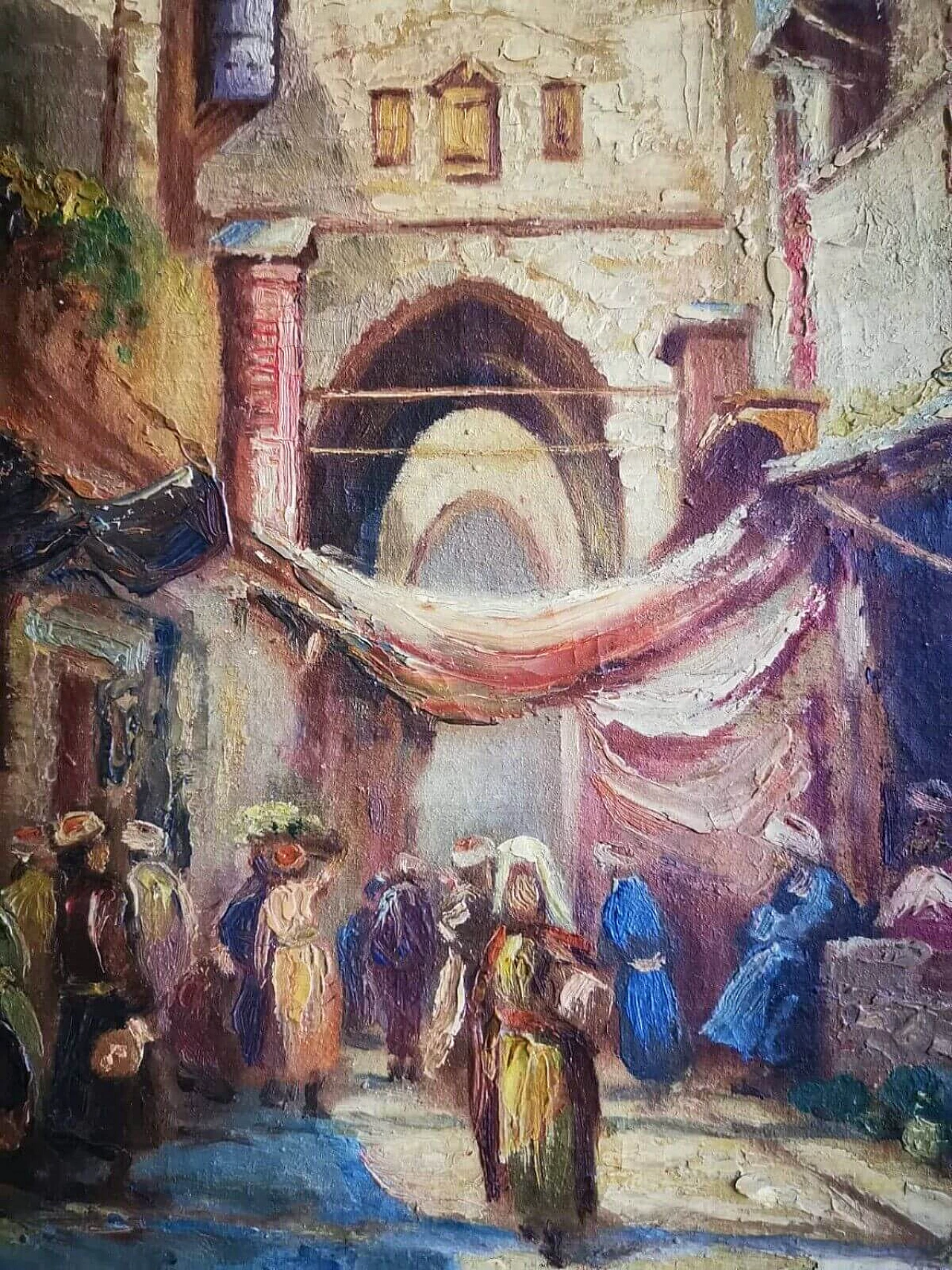 La Casbah, quadro orientalista olio su tela, anni '30 2