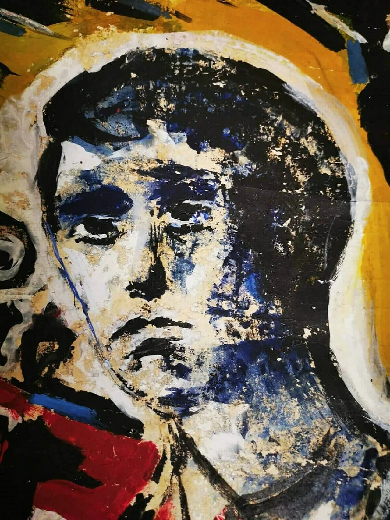 Volto di un uomo, bozzetto originale x cinema, Ercole Brini, anni '50 2