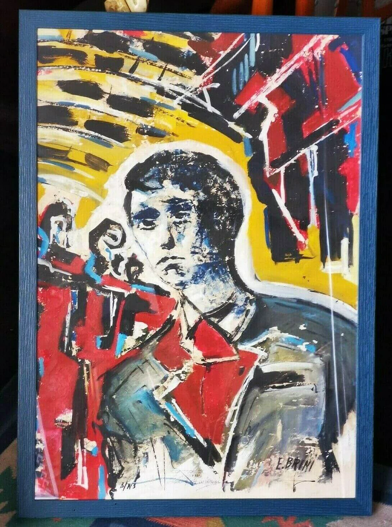 Volto di un uomo, bozzetto originale x cinema, Ercole Brini, anni '50 6