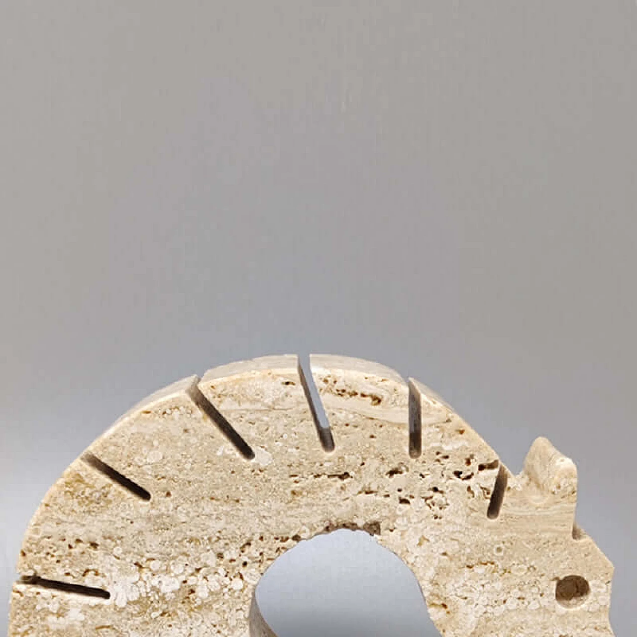 Travertine sculpture depicting a horse by Enzo Mari for f.lli Mannelli, 1970s 5