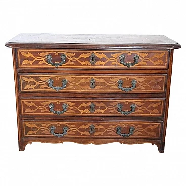 Louis XIV style dresser in precious wood inlay, 17th century
