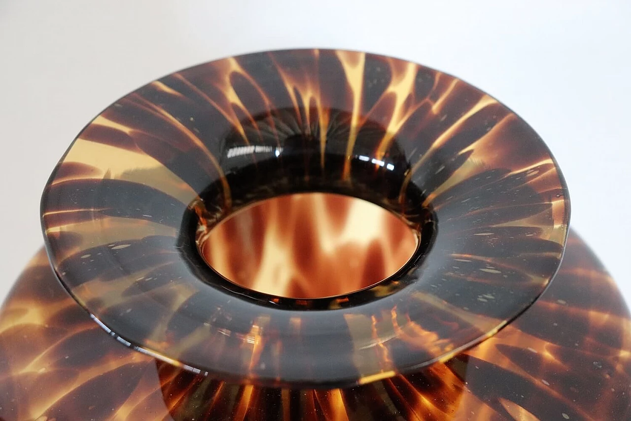 Vaso in vetro artistico di Murano occhio di tigre, anni '80 3