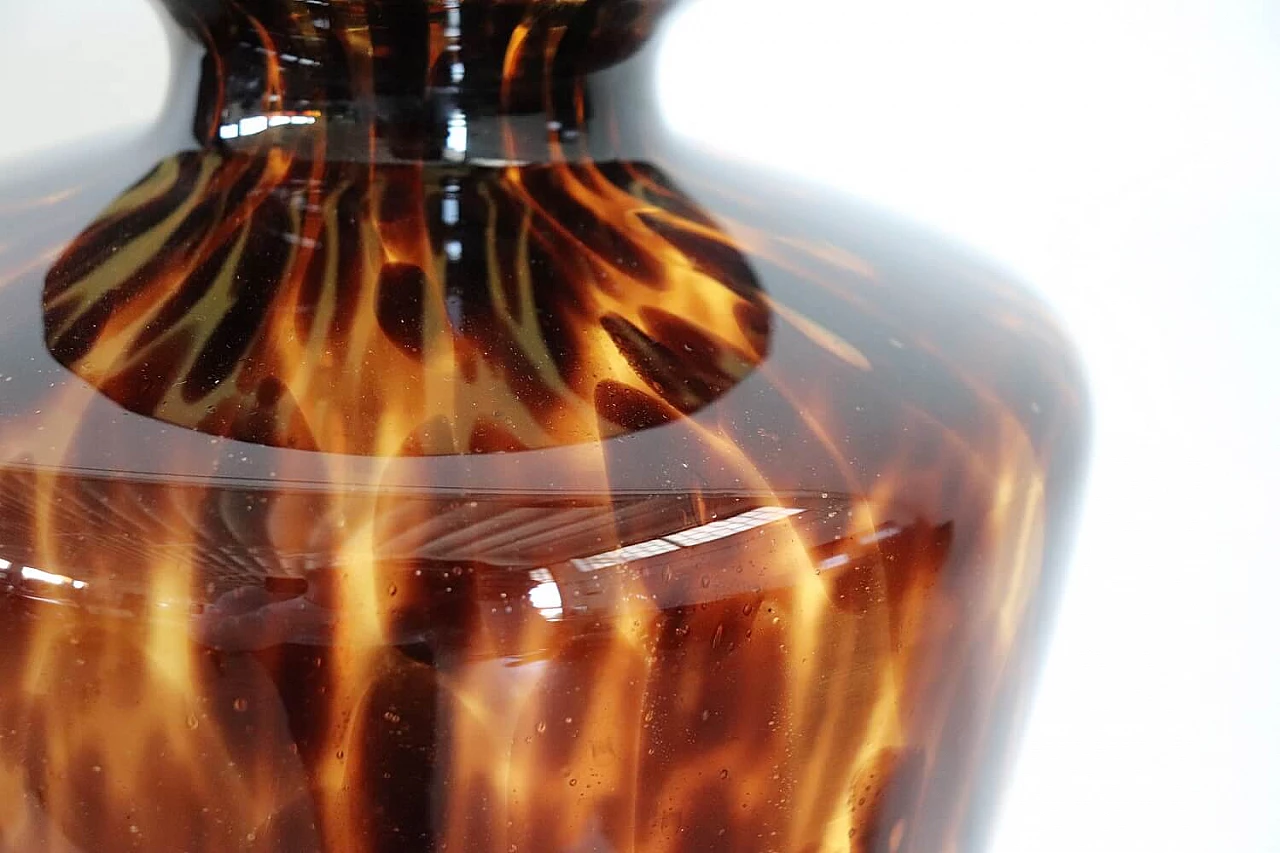 Vaso in vetro artistico di Murano occhio di tigre, anni '80 4