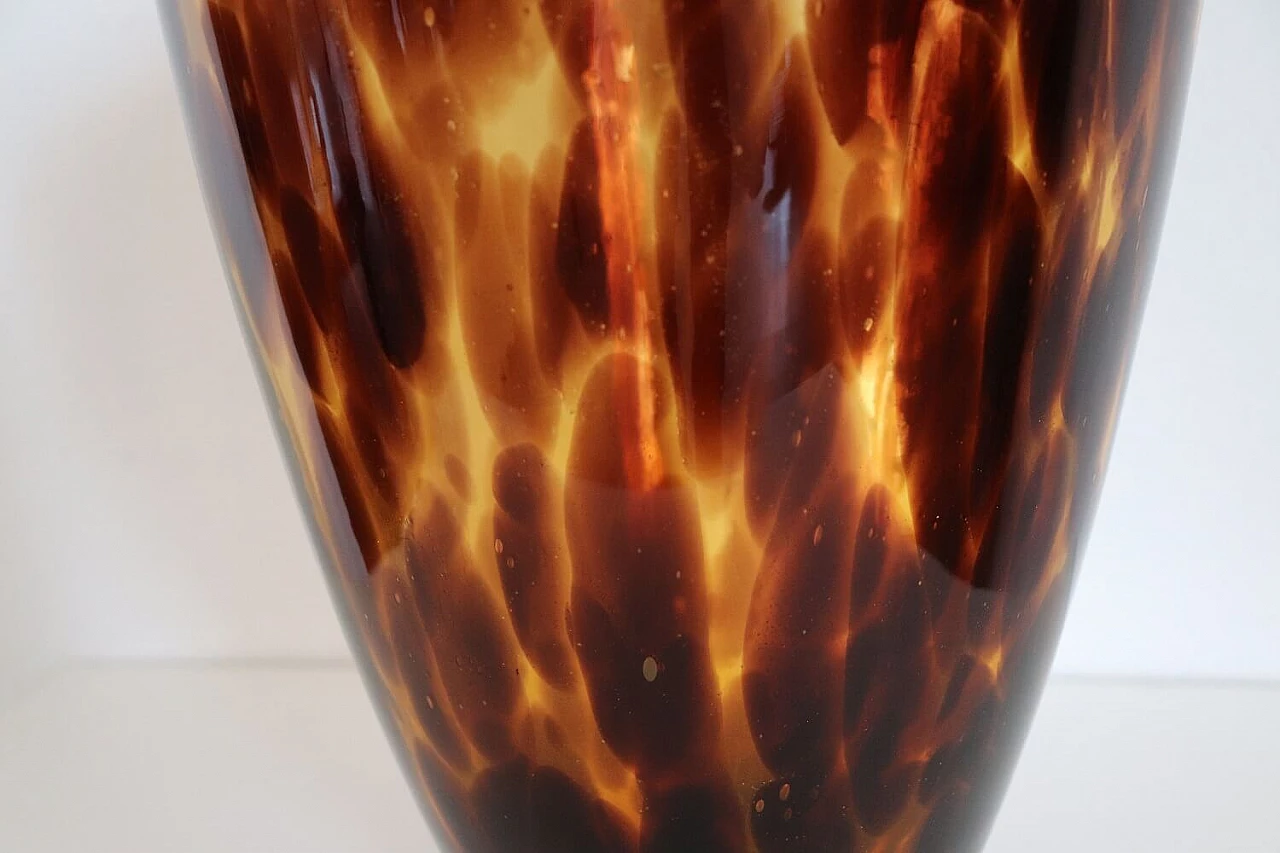 Tiger's eye Murano art glass vase, 1980s 6