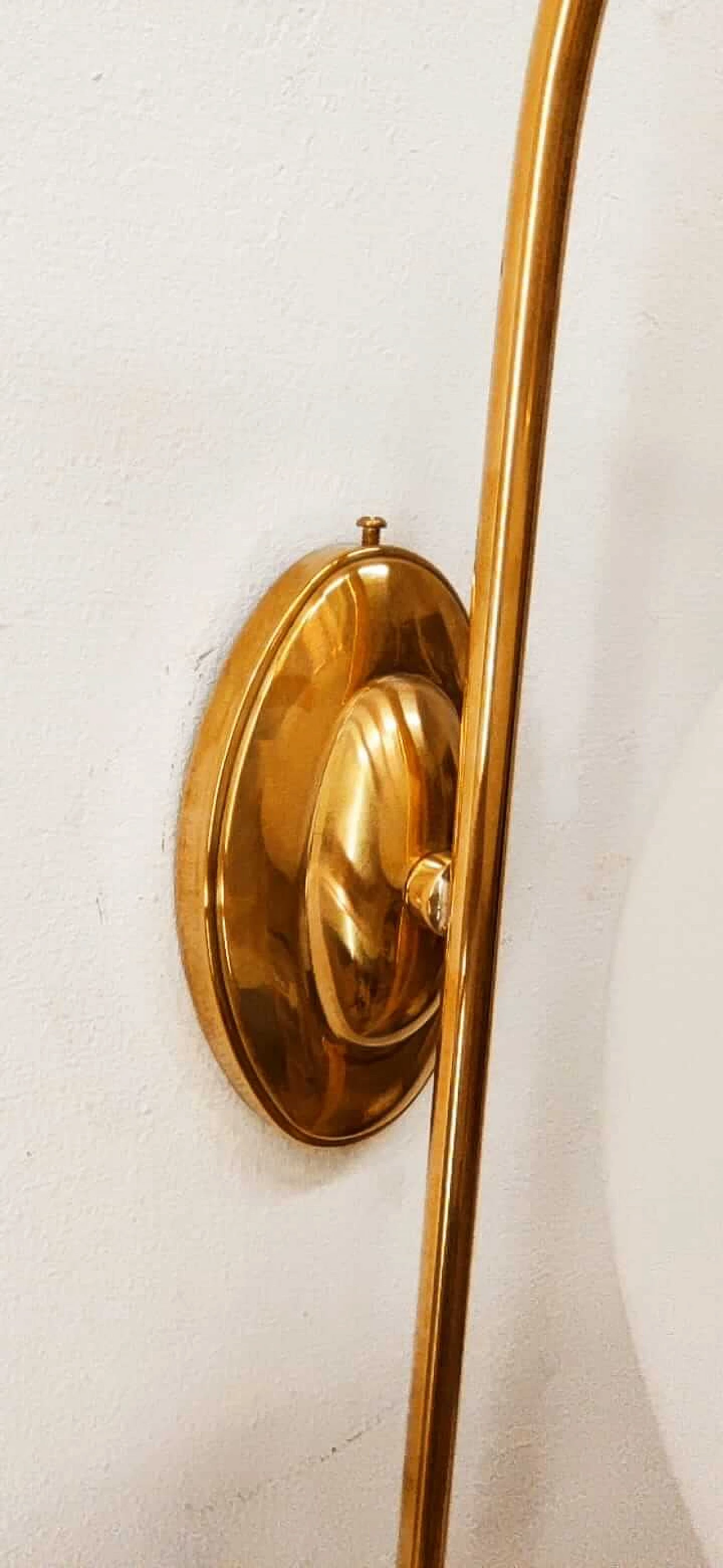 Brass wall light with oval glass, 1960s 6