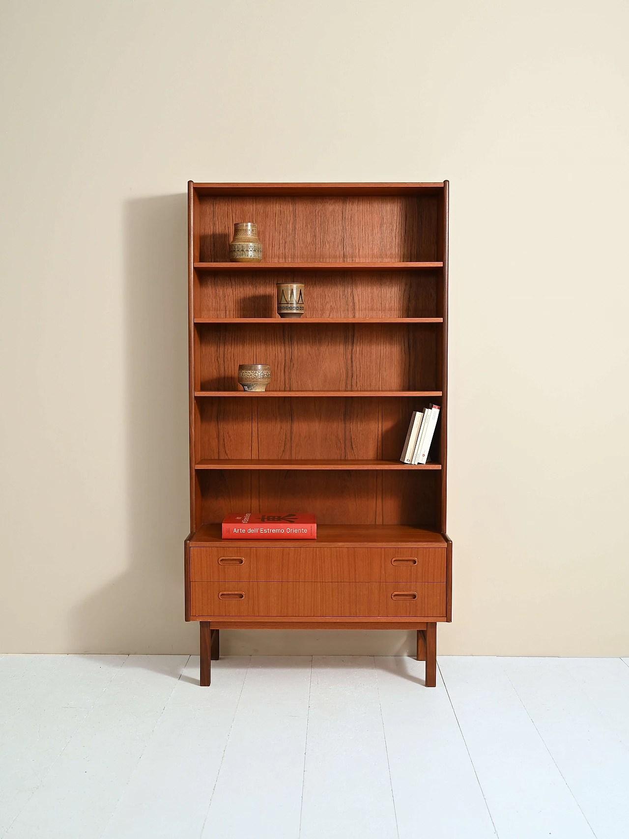 Teak bookcase with adjustable shelves and drawers, 1960s 3
