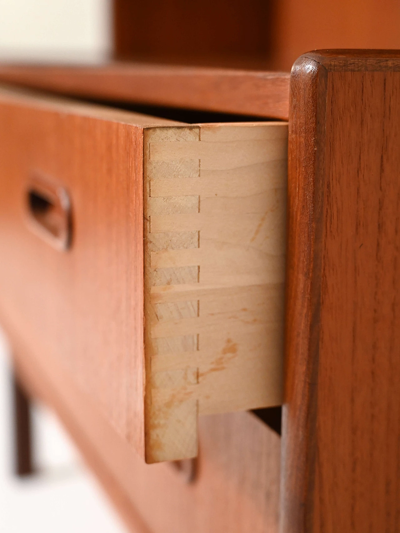 Teak bookcase with adjustable shelves and drawers, 1960s 8