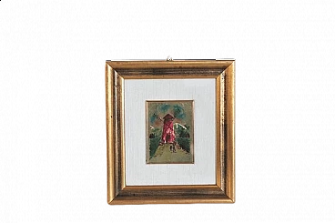 Landscape with windmill printed on gold leaf, 1984