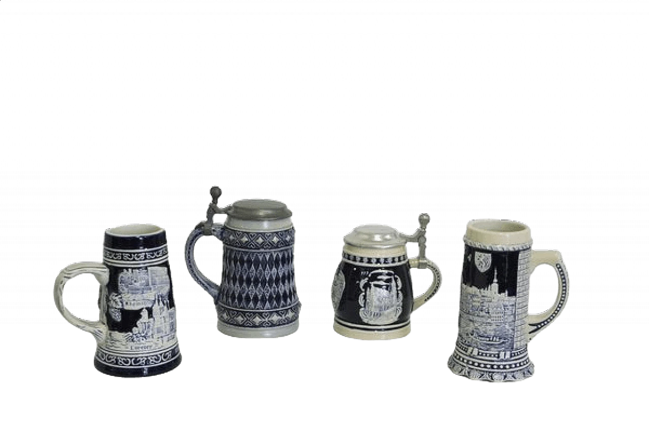 4 Porcelain beer mugs, 1980s 1407061