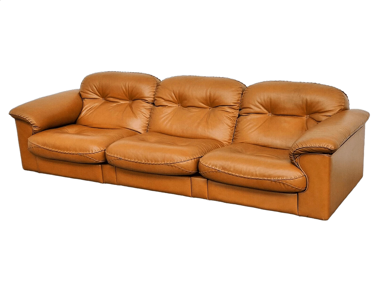 Adjustable 3-seater De Sede leather DS-101 sofa, 1970s 10